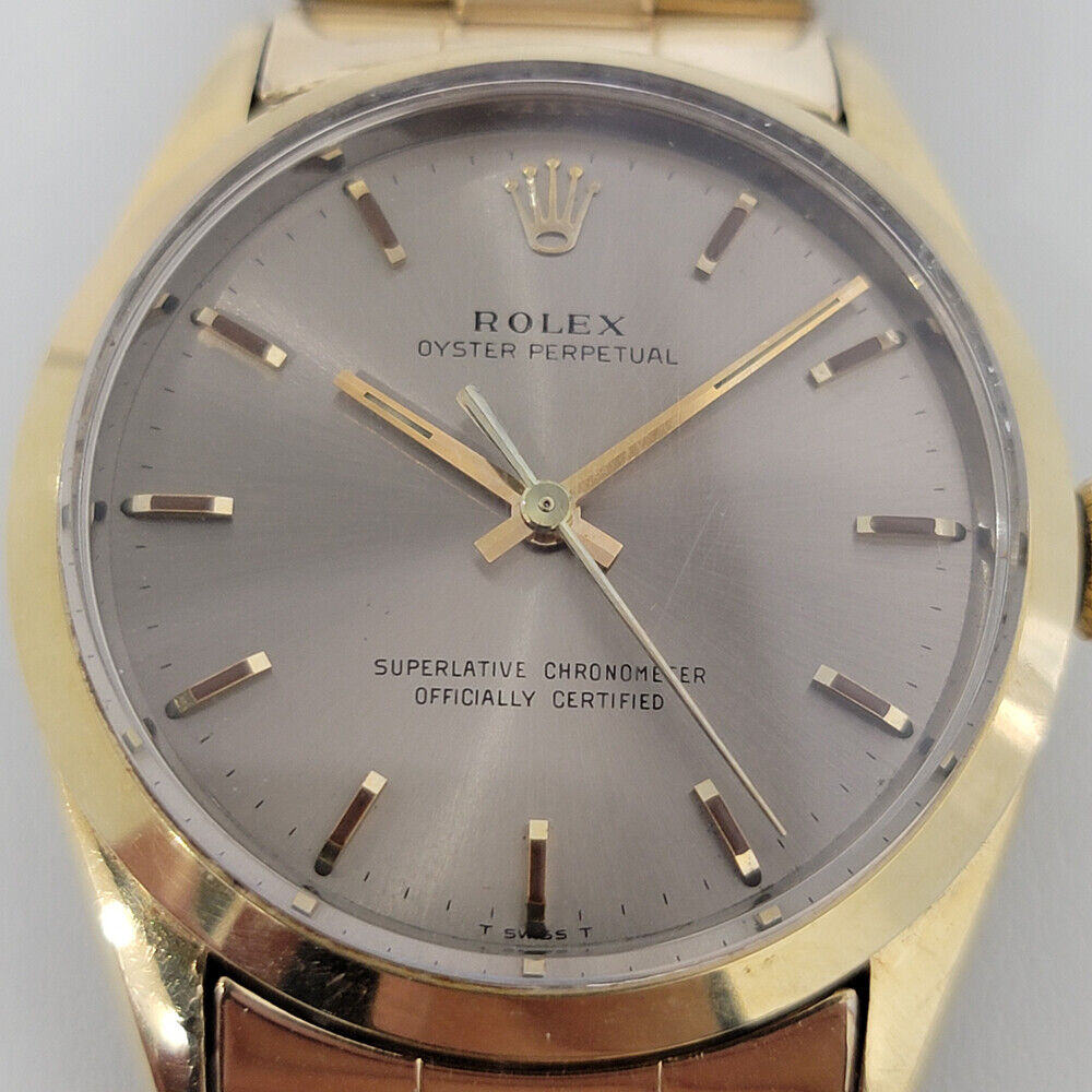 Mens Rolex Oyster Ref 1024 w Box Paper 34mm Gold-Capped 1960s Automatic RA200