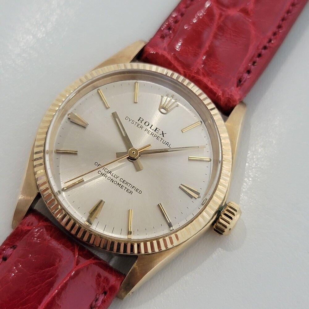 Midsize Rolex Oyster Perpetual 6551 30mm 14k  Gold Automatic Swiss 1960s RA276R