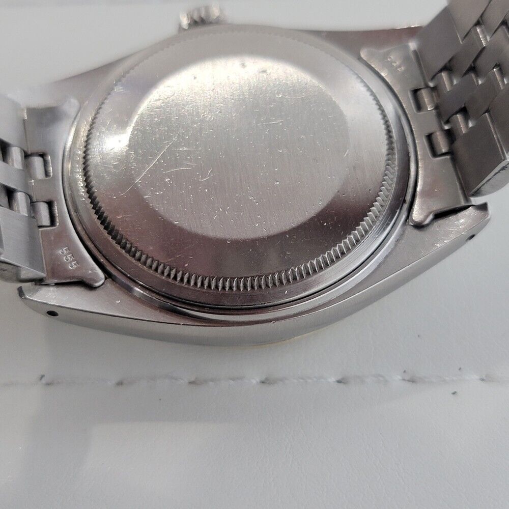 Mens Rolex Datejust Ref 16014 1980s 36mm 18k White Gold SS Swiss Automatic RA330