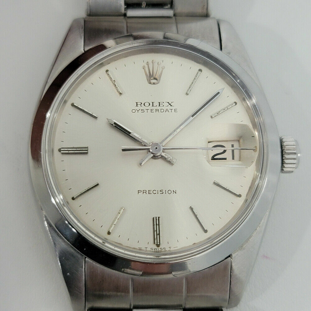 Mens Rolex Oysterdate Precision Ref 6694 34mm Manual Wind Vintage 1960s RJC195