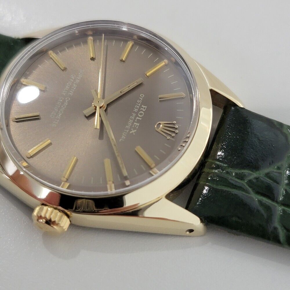 Mens Rolex Oyster Perpetual 1024 34mm Gold Capped Automatic Vintage 1970s RA375G