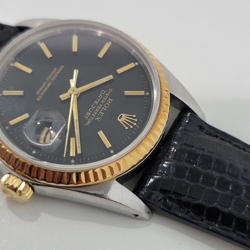 Mens Rolex Oyster Datejust 1601 36mm 18k Gold SS 1960s Automatic Vintage RJC142B