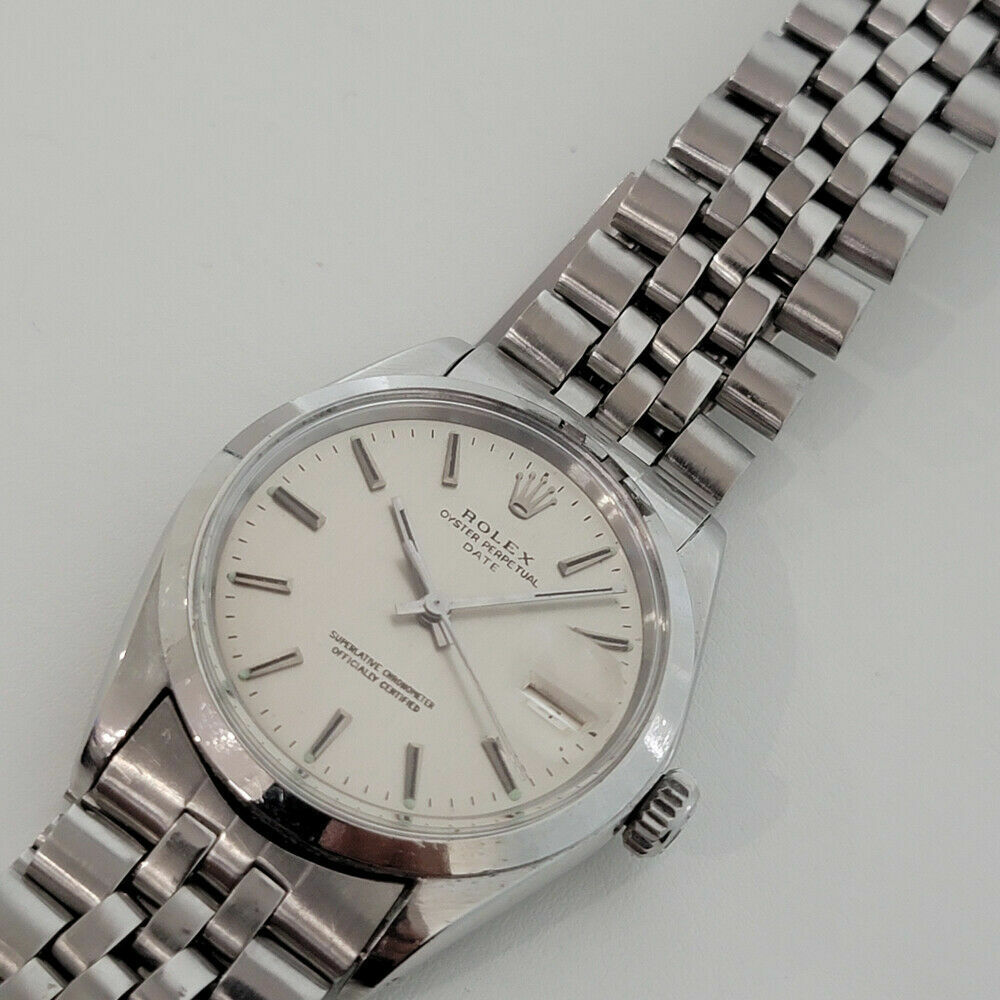 Mens Rolex Oyster Perpetual Date 1960s Ref 1500 35mm Vintage Automatic RA259