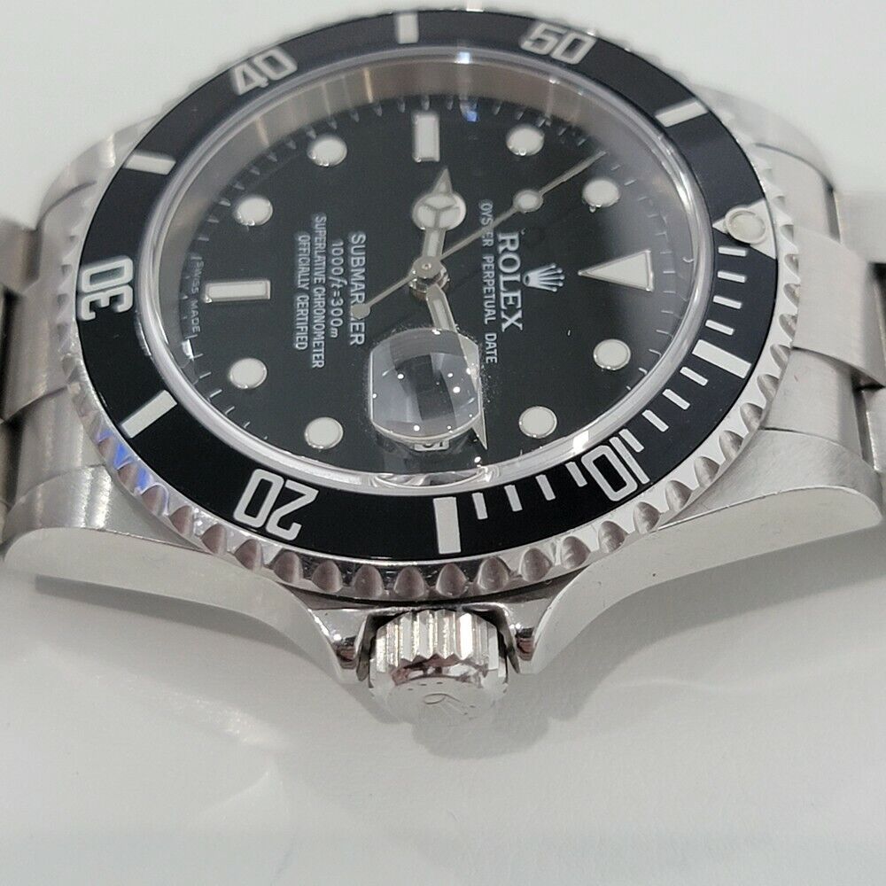 Mens Rolex Submariner Ref 16610 Date All Original Automatic 2000s w Pouch RA257