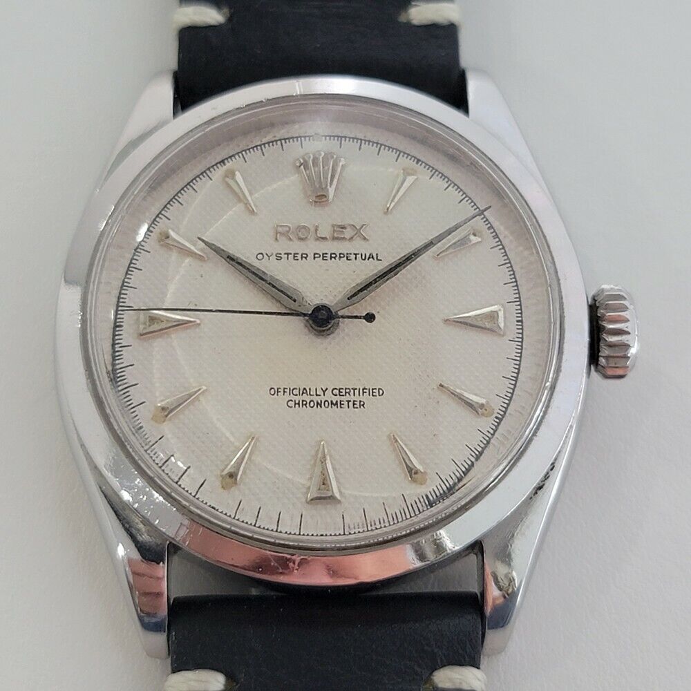 Mens Rolex Oyster Perpetual 6284 1950s 34mm Bubbleback Automatic Vintage RA192B