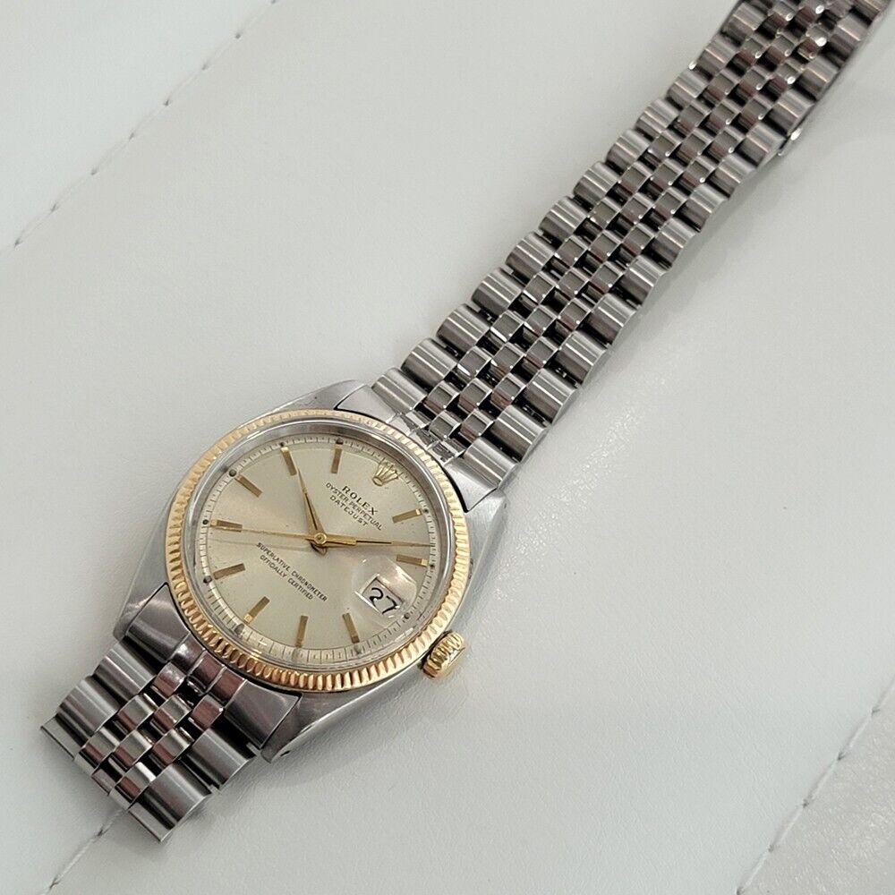 Mens Rolex Oyster Datejust 1601 18k SS 1960s Automatic Vintage Swiss RA254