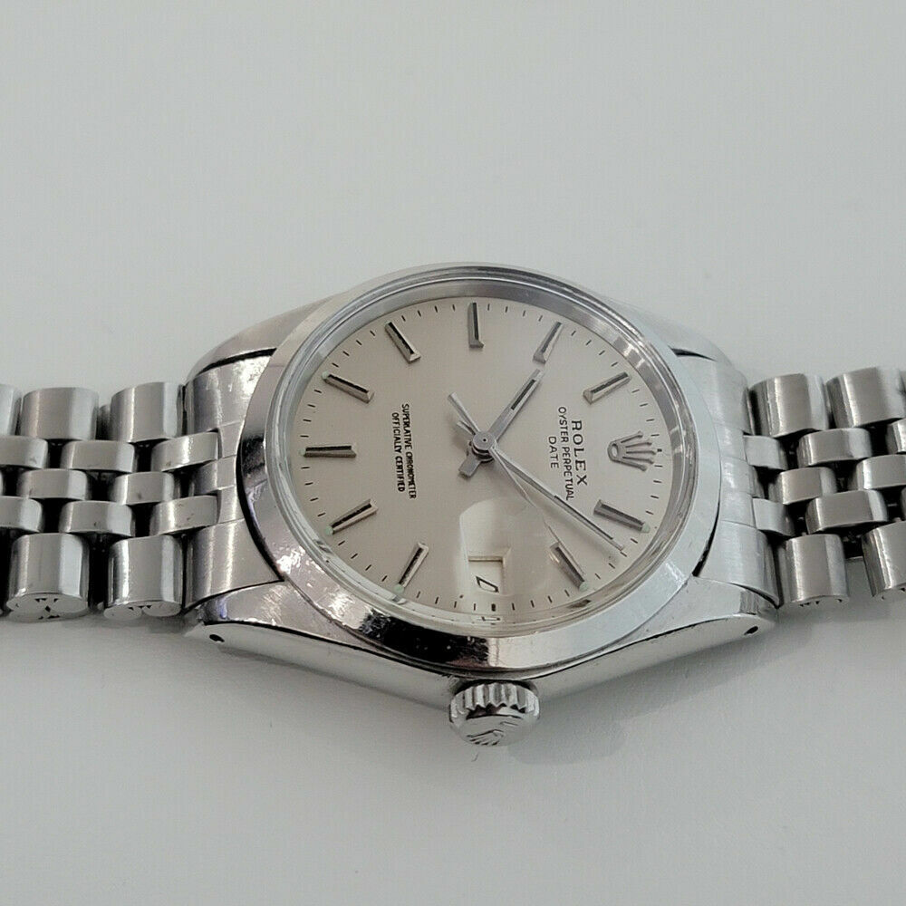 Mens Rolex Oyster Perpetual Date 1960s Ref 1500 35mm Automatic Vintage RA259