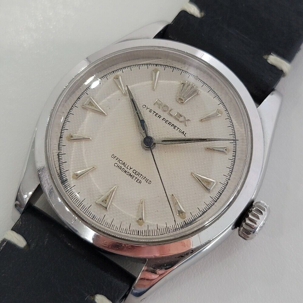 Mens Rolex Oyster Perpetual 6284 1950s 34mm Bubbleback Automatic Vintage RA192B