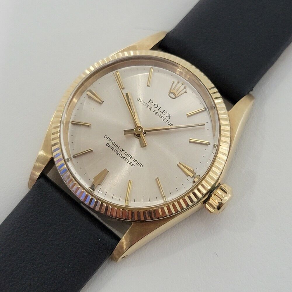 Midsize Rolex Oyster Perpetual 14k  Gold 1960s 6551 30mm Automatic Vintage RA276