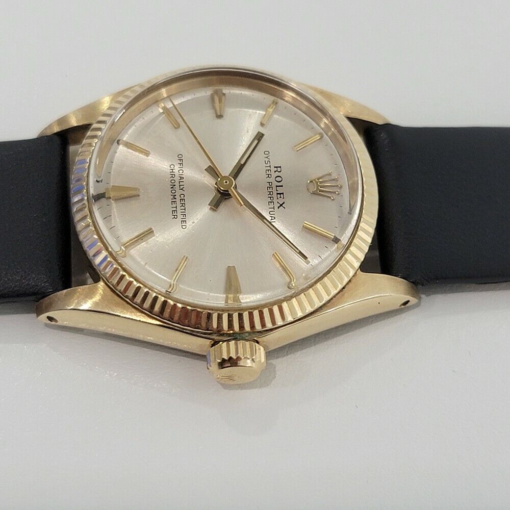 Midsize Rolex Oyster Perpetual 14k  Gold 1960s 6551 30mm Automatic Vintage RA276