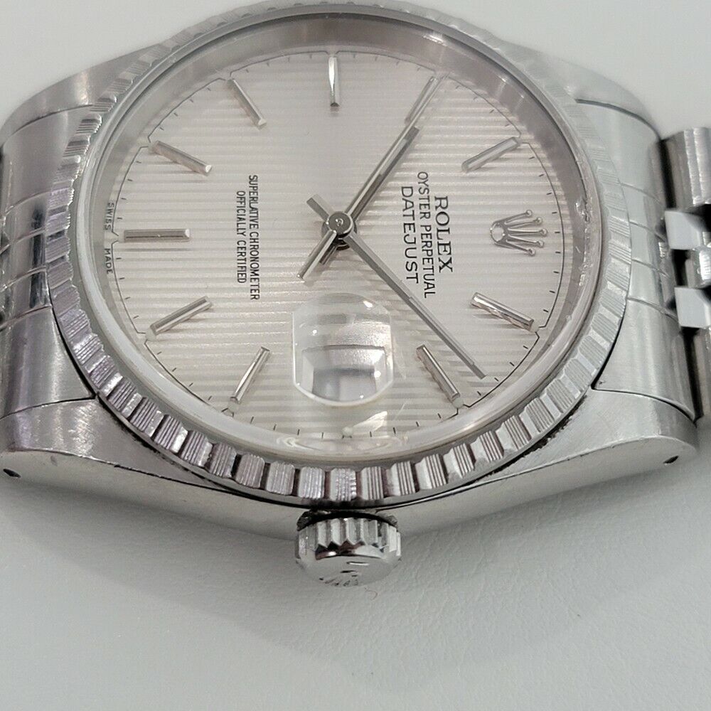 Mens Rolex Oyster Datejust Tapestry Ref 16220 36mm 1990s All Original Auto RA278