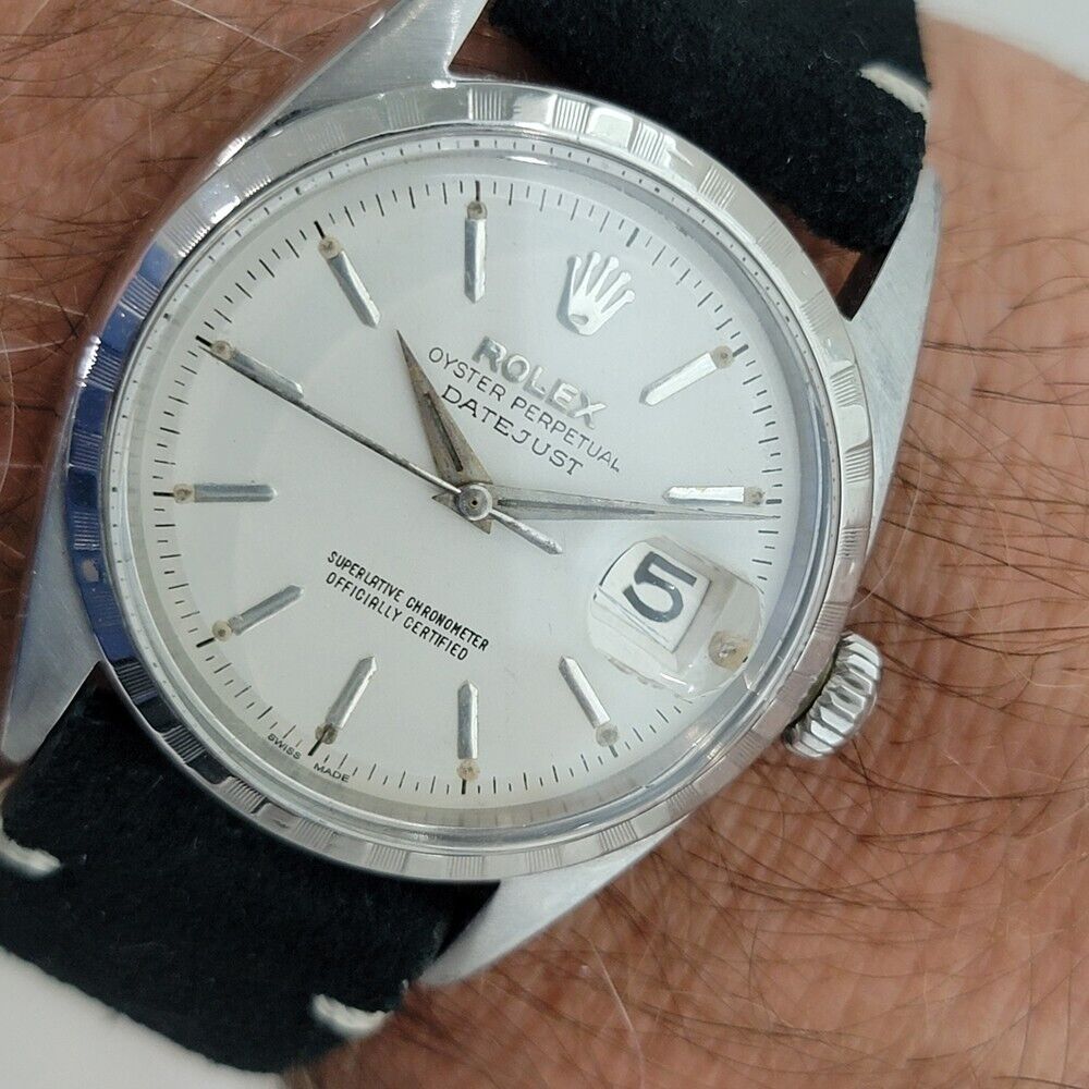 Mens Rolex Oyster Perpetual Datejust Ref 6605 36mm Automatic 1950s Vintage RA198