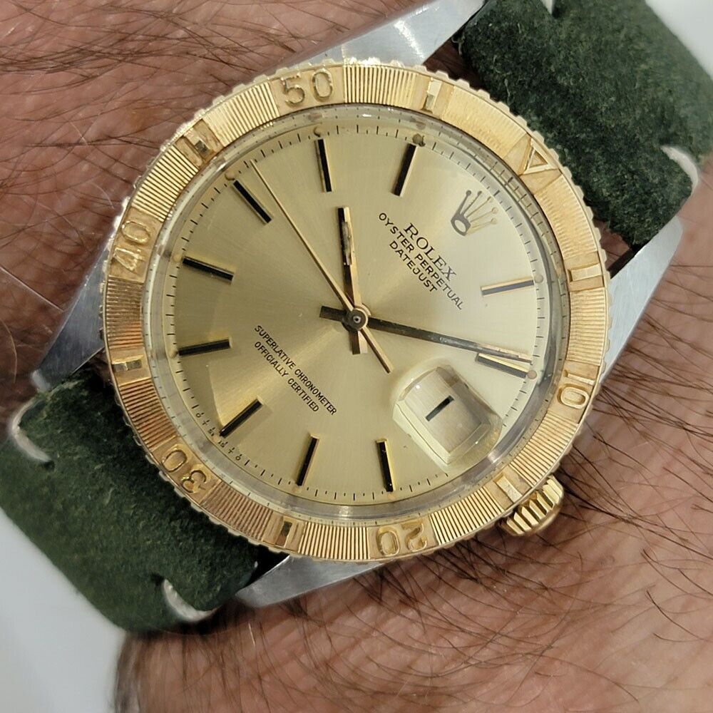 Mens Rolex Datejust 1625 Turn-O-Graph 36mm 18k Gold SS Automatic 1970s RA355