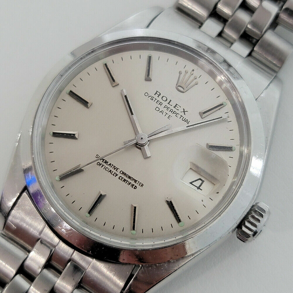 Mens Rolex Oyster Perpetual Date 1960s Ref 1500 35mm Automatic Vintage RA259